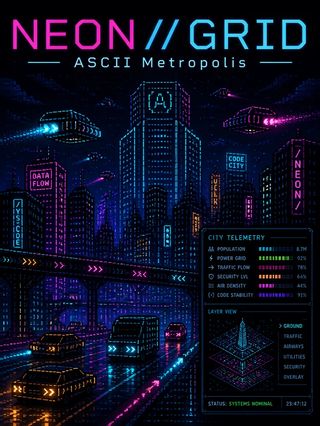 NEON//GRID - ASCII Metropolis