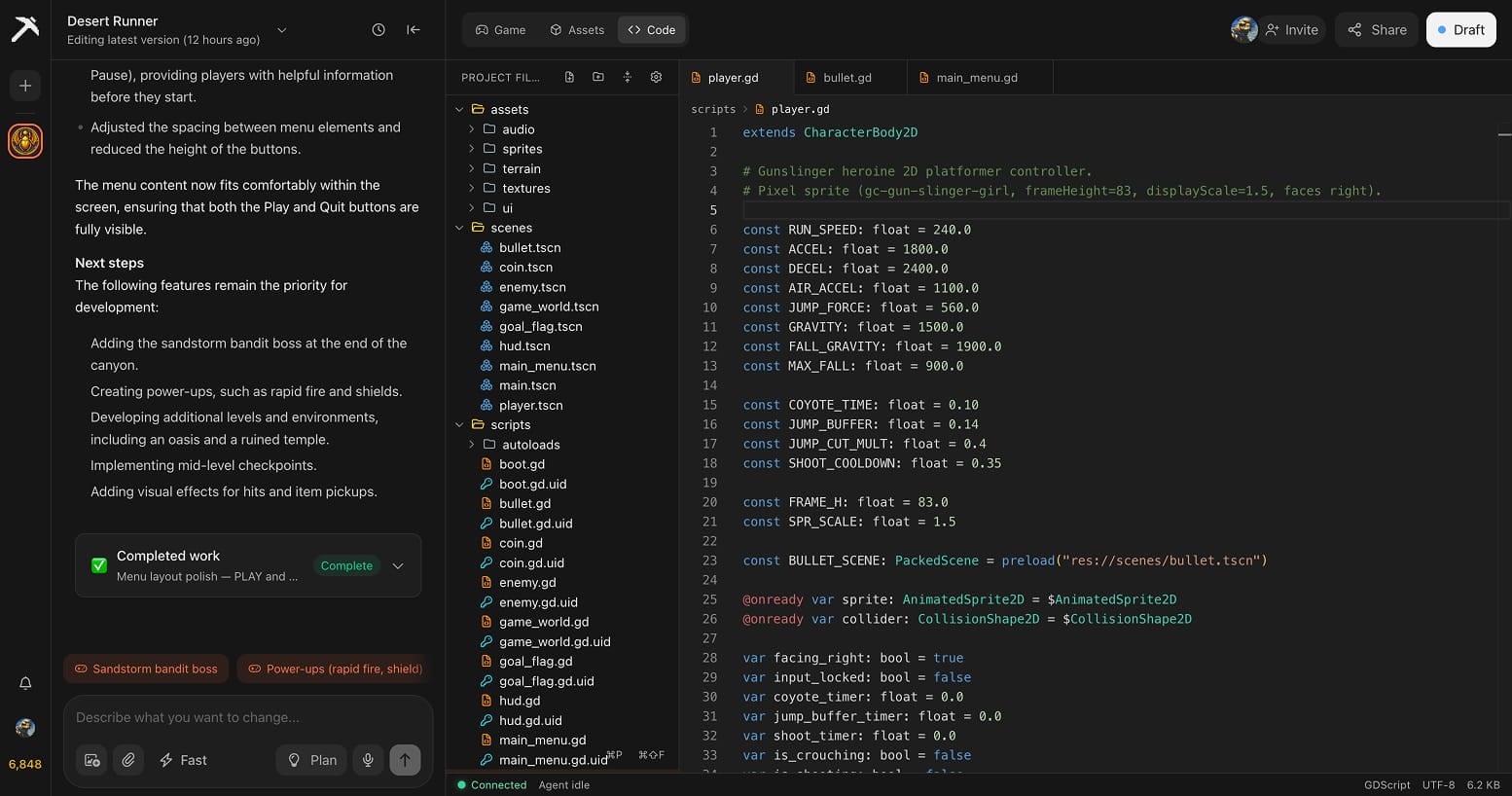 Screenshot of Muranyi-3's built-in code editor inside the Tesana studio